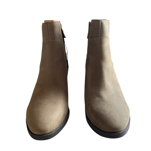 Vionic Shantelle Waterproof Side Zip Nubuck Leather Boots Gray/Green Size 10W - Picture 4 of 13